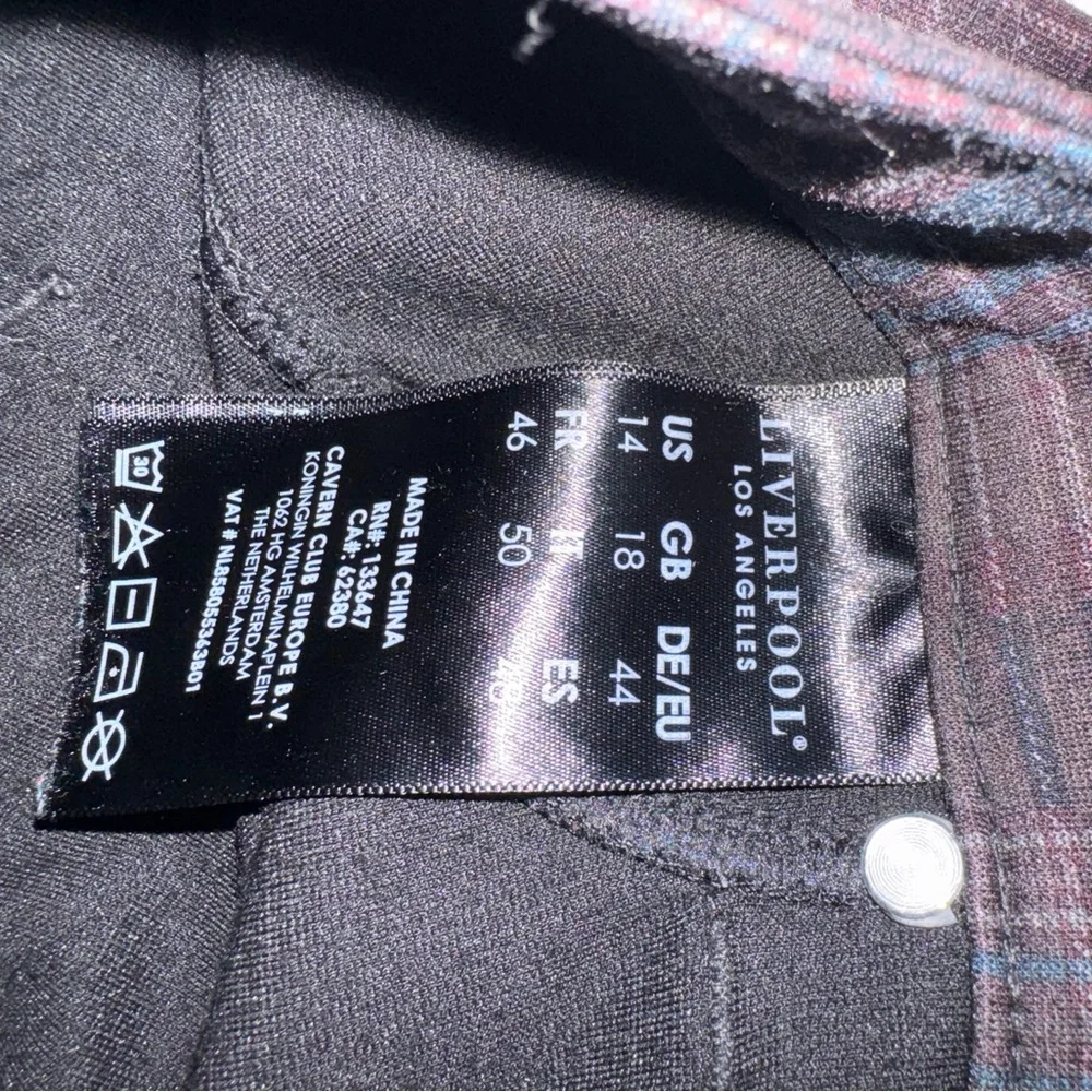 Liverpool Maroon & Blue/Black Plaid Preppy Flattering size 14